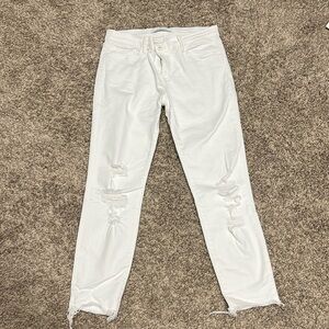 J brand white skinny cropped jeans